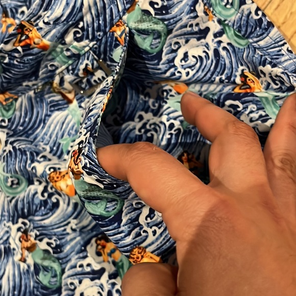 Peter Millar Men’s Blue Green Mermaid Print Swim Trunk Gemma size L - Picture 7 of 12
